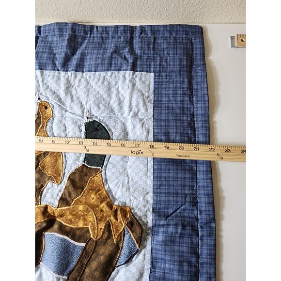 PEM AMERICA Blue Plaid Ducks in Flight Log Cabin STANDARD Pillow Shams- set of 2 - Picture 5 of 8